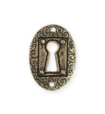 30.5x21.5mm Keyhole Coin [Green Girl Studios] - Bronze Antique (1pc)