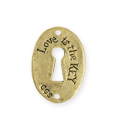30.5x21.5mm Keyhole Coin [Green Girl Studios] - 10K Gold Antique (1pc)