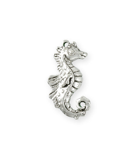 27x13.5mm Seahorse [Green Girl Studios] - Sterling Silver Antique (1pc)