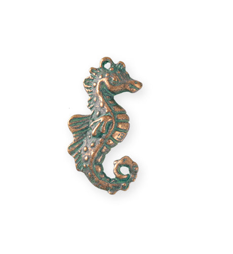 27x13.5mm Seahorse [Green Girl Studios] - Copper Verdigris (1pc)