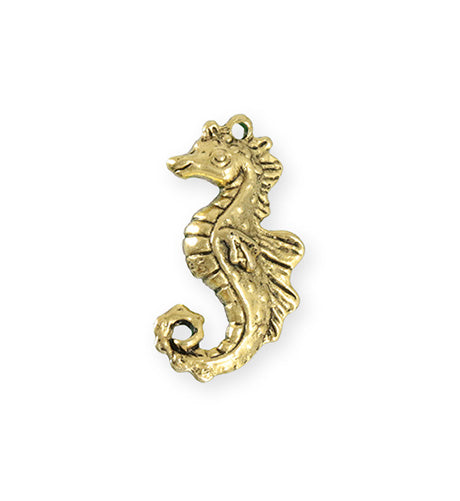 27x13.5mm Seahorse [Green Girl Studios] - 10K Gold Antique (1pc)