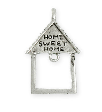 39X25.5mm Home Sweet Home [Green Girl Studios] - Sterling Silver Antique (1pc)