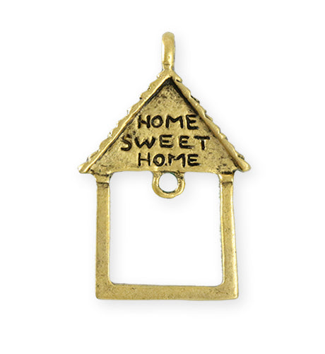 39X25.5mm Home Sweet Home [Green Girl Studios] - 10K Gold Antique (1pc)