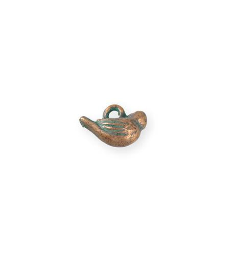 14x8mm Bird [Green Girl Studios] - Copper Verdigris (1pc)