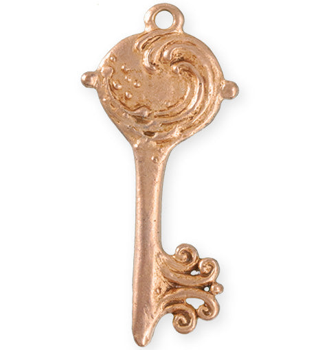 52x23mm Mermaid Key [Green Girl Studios] - Rose Gold Antique (1pc)