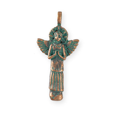 35.5x17.5mm Faith Angel [Green Girl Studios] - Copper Verdigris (1pc)