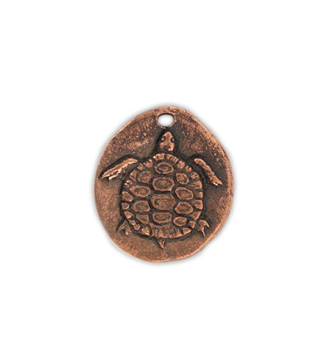 21mm, Sink or Swim Sea Turtle [Green Girl Studios] - Copper Antique (1pc)
