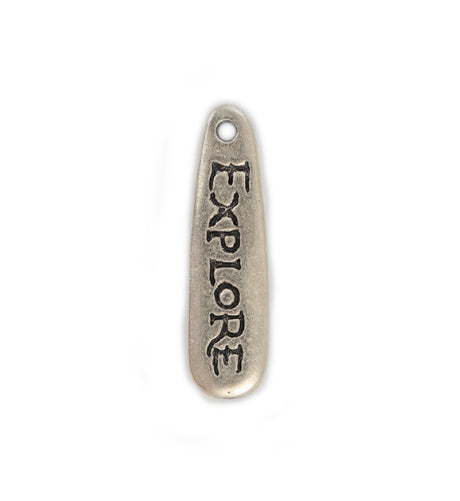 32x9mm, Explore [Green Girl Studios] - Pewter Antique (1pc)