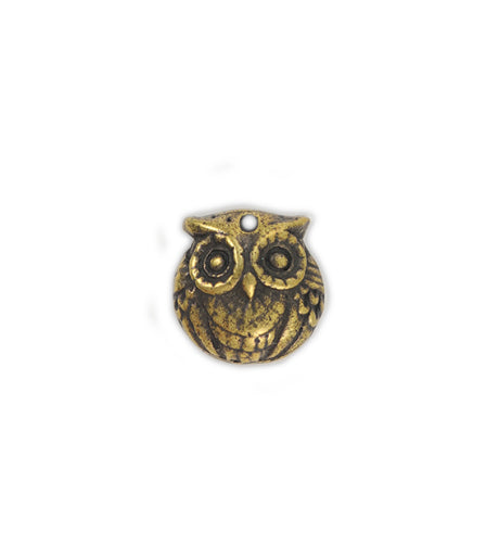 15mm, Owl [Green Girl Studios] - Brass Antique (1pc)