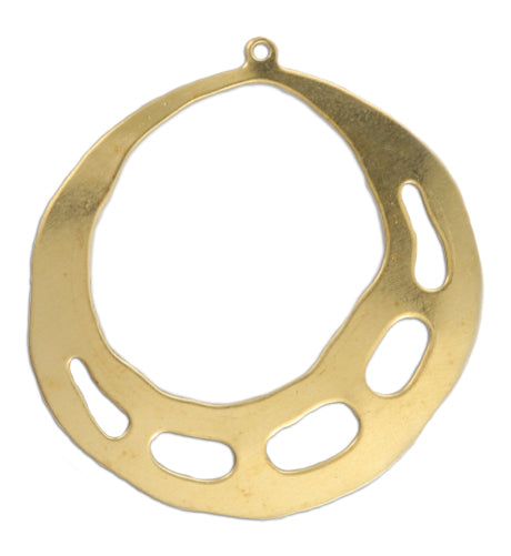 42x45mm Organic Hoop - Solid Brass (10pcs)