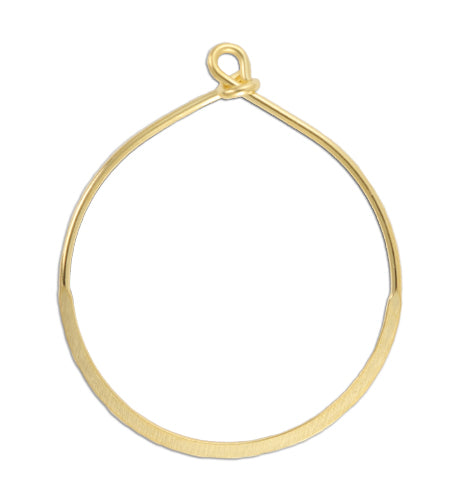 38x32mm Flattened Hoop - 10K Gold Plated(10pcs)