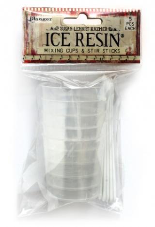 ICE Resin® Mixing Cups and White Stir Sticks (5 sets)