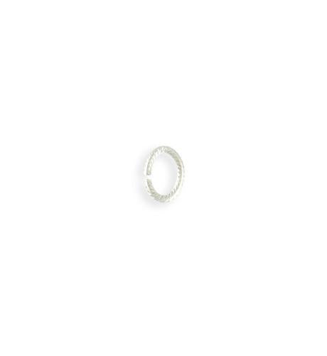 8.25x6mm Rib Oval Jump Ring - Sterling Silver Plated (92 pcs)