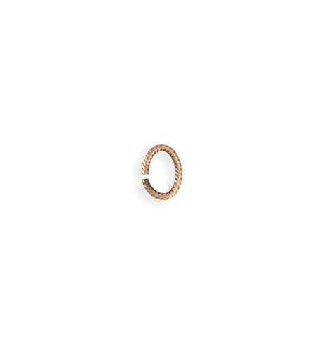 8.25x6mm Rib Oval Jump Ring - Copper Antique Plated (92 pcs)