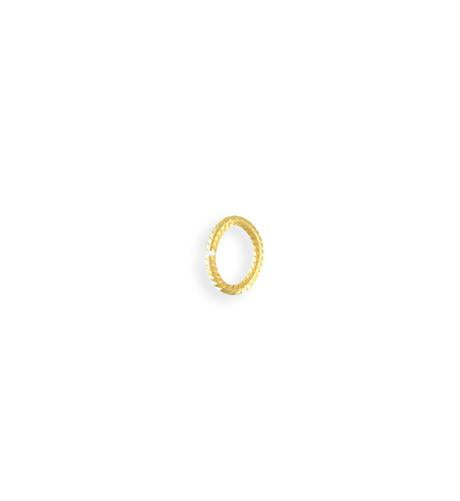 8.25x6mm Rib Oval Jump Ring - 10K Gold Plated (92 pcs)
