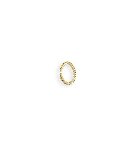 8.25x6mm Rib Oval Jump Ring - 14K Gold Antique Plated (92 pcs)