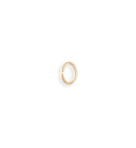 8.25x6mm Rib Oval Jump Ring - Rose Gold Plated (92 pcs)