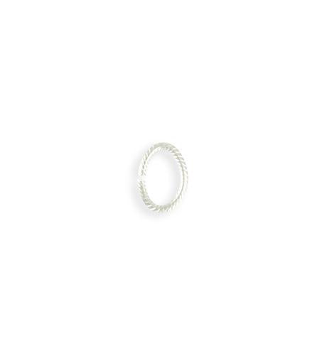10x7mm Rib Oval Jump Ring - Sterling Silver Plated (69 pcs)