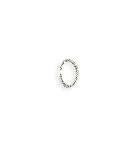 10x7mm Rib Oval Jump Ring - Sterling Silver Antique Plated (69 pcs)