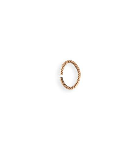 10x7mm Rib Oval Jump Ring - Copper Antique Plated (69 pcs)