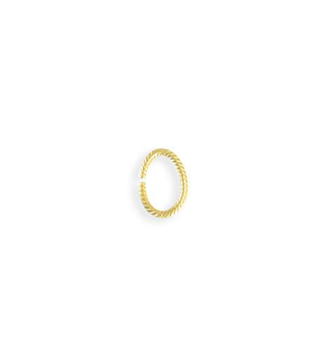 10x7mm Rib Oval Jump Ring - 10K Gold Plated (69 pcs)