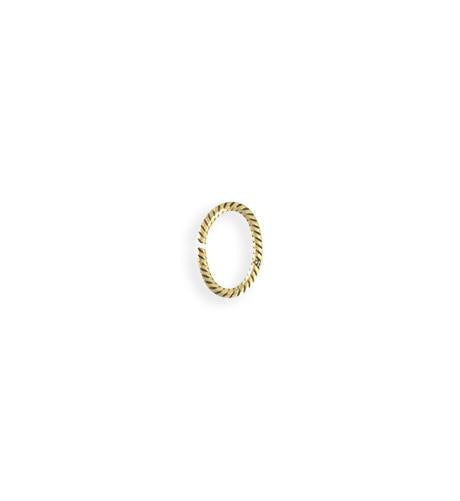 10x7mm Rib Oval Jump Ring - 14K Gold Antique Plated (69 pcs)