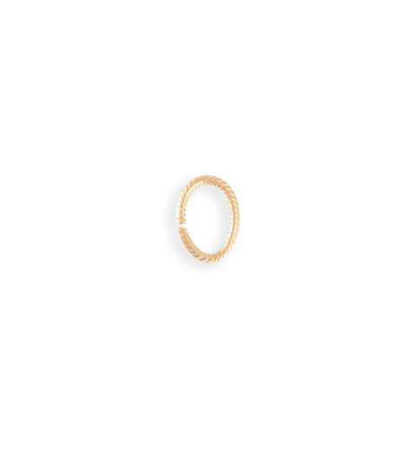 10x7mm Rib Oval Jump Ring - Rose Gold Plated (69 pcs)