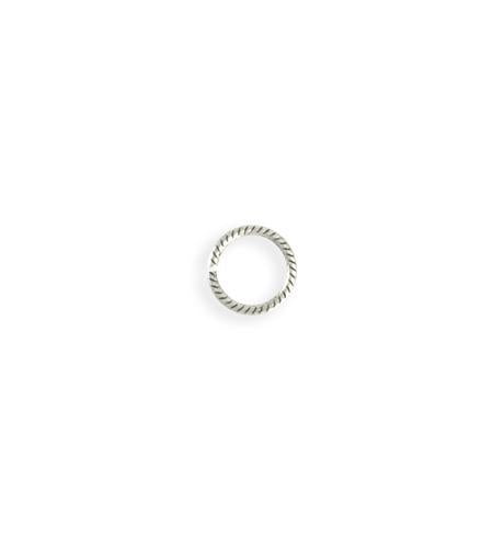 9mm Rib Cable Jump Ring - Sterling Silver Antique Plated (92 pcs)