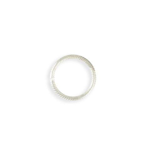 15mm Rib Cable Jump Ring - Sterling Silver Plated (46 pcs)