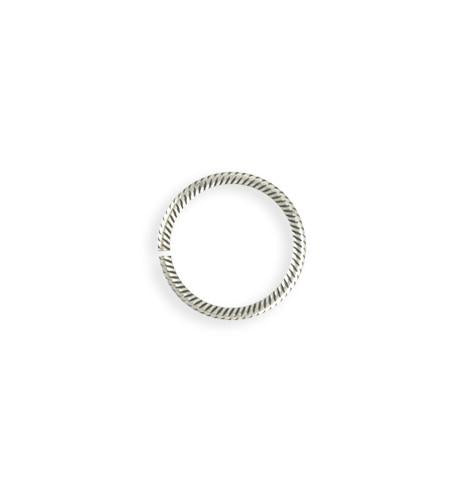 15mm Rib Cable Jump Ring - Sterling Silver Antique Plated (46 pcs)