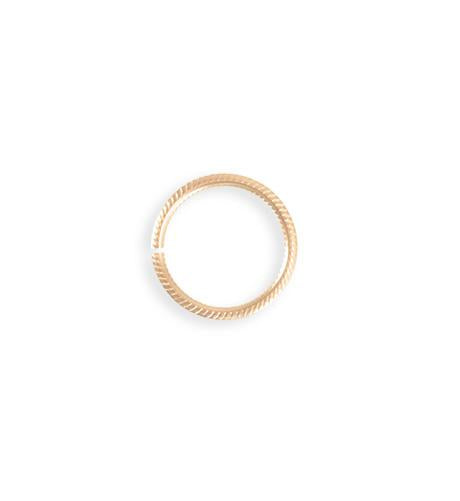 15mm Rib Cable Jump Ring - Rose Gold Plated (46 pcs)