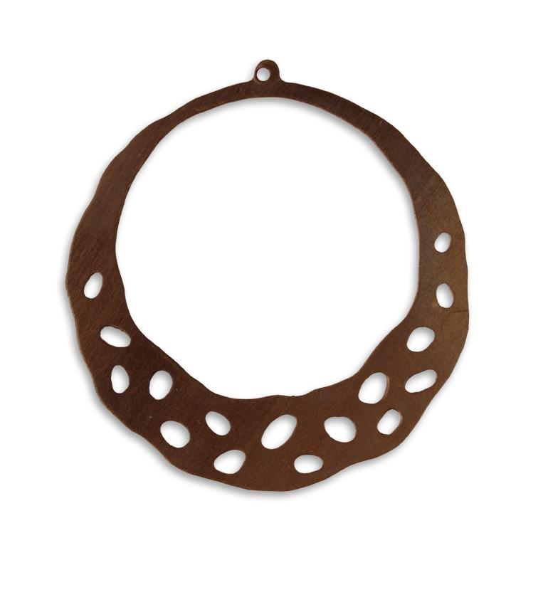 52x47mm Artisan Hoop - Natural Brass (12 pcs)