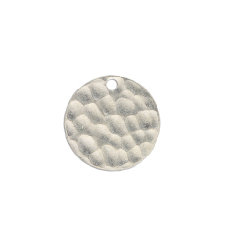 16mm Hammered Circle - Sterling Silver Plated (20pcs)