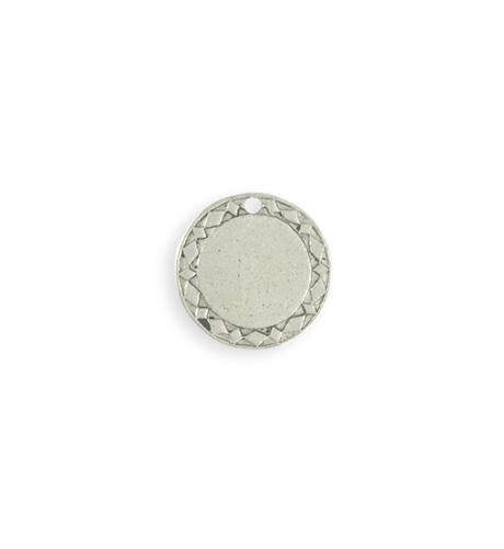 15mm Diamond Circle Blank - Sterling Silver Antique Plated (8 pcs)