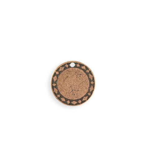 15mm Diamond Circle Blank - Copper Antique Plated (8 pcs)