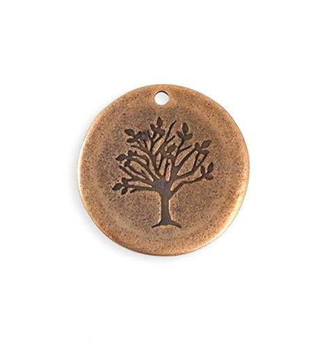 25mm Family Tree Blank - Copper Antique Plated (4 pcs)