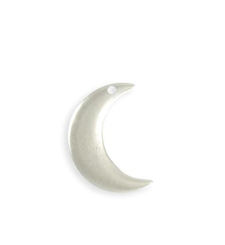 23x19mm  Crescent Moon Blank - Sterling Silver Antique Plated (6 pcs)