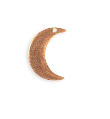 23x19mm  Crescent Moon Blank - Copper Antique Plated (6 pcs)