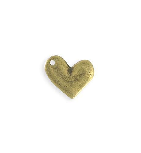 17x15mm Asymmetrical Heart Blank - Brass Antique Plated (8 pcs)