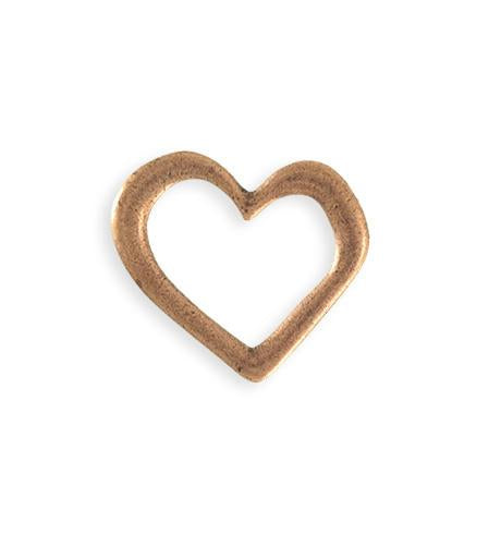 22x23mm Asymmetrical Heart Ring Blank - Copper Antique Plated (6 pcs)