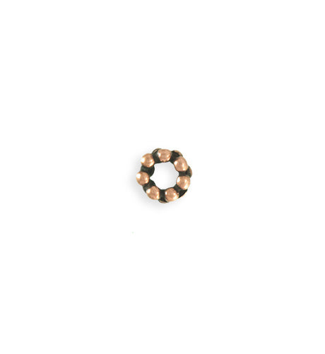 8mm Dotted Spacer - Copper Antique Plated (25pcs)