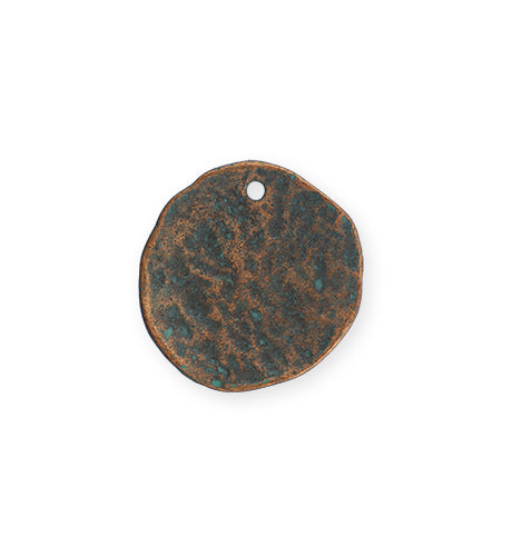 22mm Organic Circle - Copper Verdigris Plated (5 pcs)