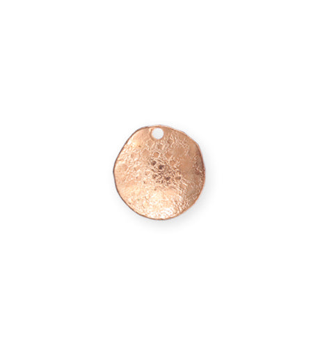 14mm Dotted Dapped Circle - Copper Plated (8 pcs)