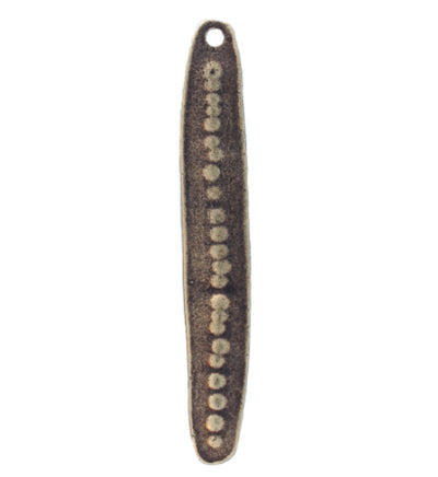 49x8mm Dotted Skinny Oval - Bronze Antique Plated (6 pcs)