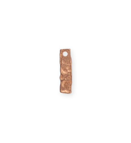 17x5mm Hammered Rectangle - Copper Plated (20 pcs)