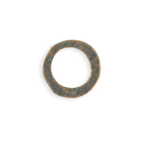 20mm Hammered Ring - Copper Verdigris Plated (8 pcs)