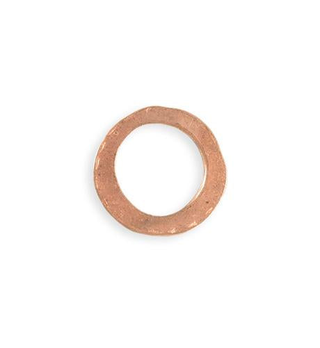 20mm Hammered Ring - Copper Plated (8 pcs)