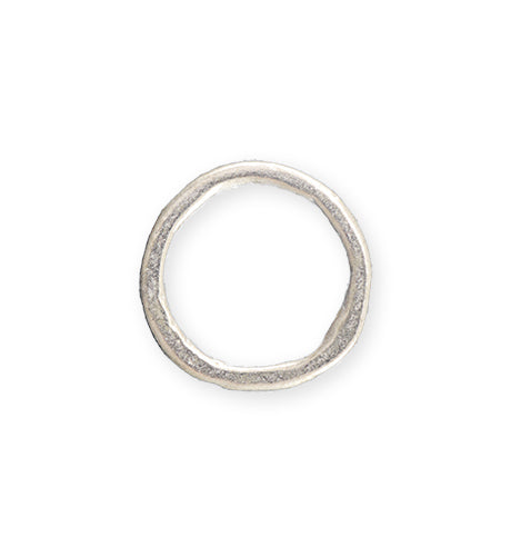 23mm Heavy Hammered Ring - Sterling Silver Plated (6 pcs)