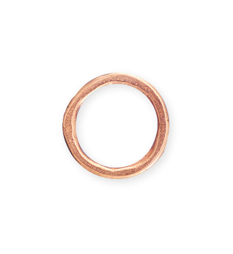 23mm Heavy Hammered Ring - Copper Plated (6 pcs)