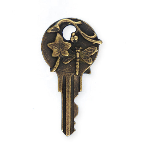 41x22mm, Dragonfly Key - Bronze Antique Plated (3pcs)